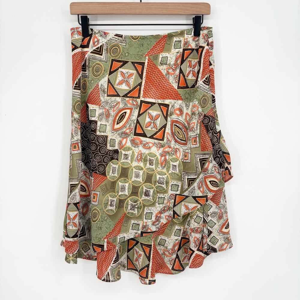 Soft Works Petites Geometric Ruffle Boho Skirt